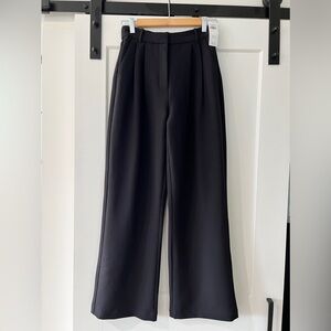 Abercrombie NWT Black Curve Love Sloane Tailored Wide Leg Pant 26 High Rise